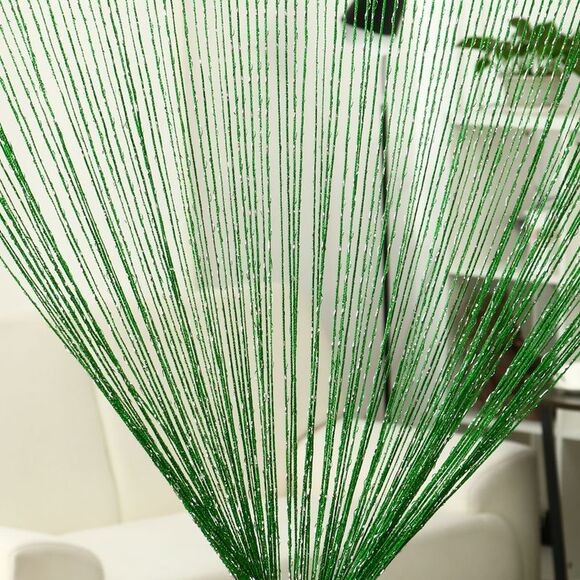 String Curtain Fringe Panel Thread Strip Backdrop Divider for Decor Dark Green - Picture 3 of 6